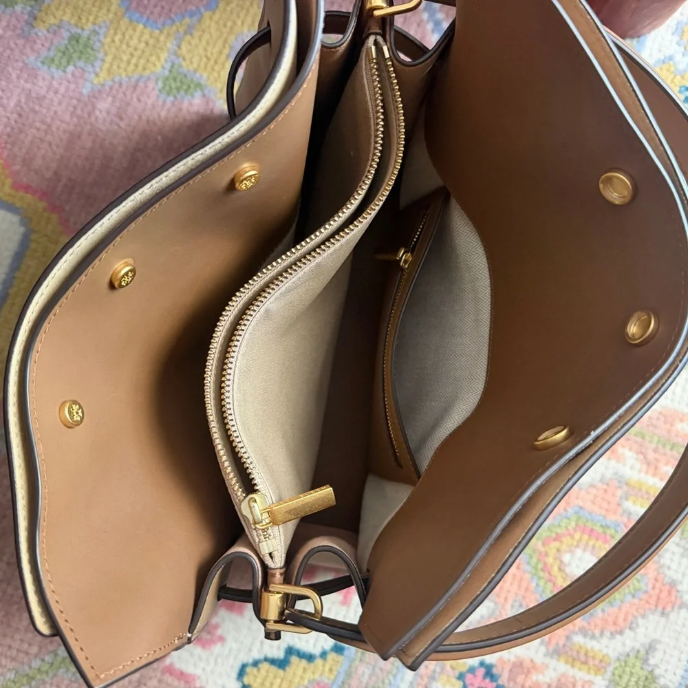 TORY BURCH Lee Radziwill Double bag Light Brown
